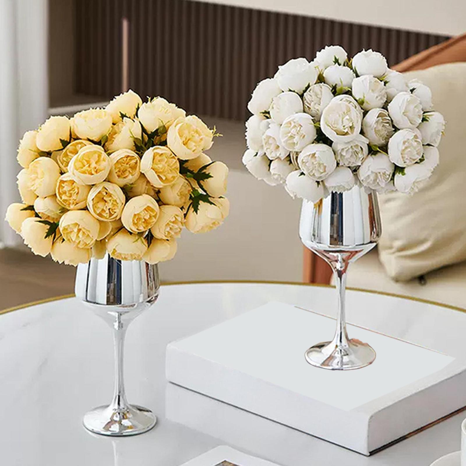 Goblet Glass Vase Flower Arrangement Decorative Centerpieces Table Vase
