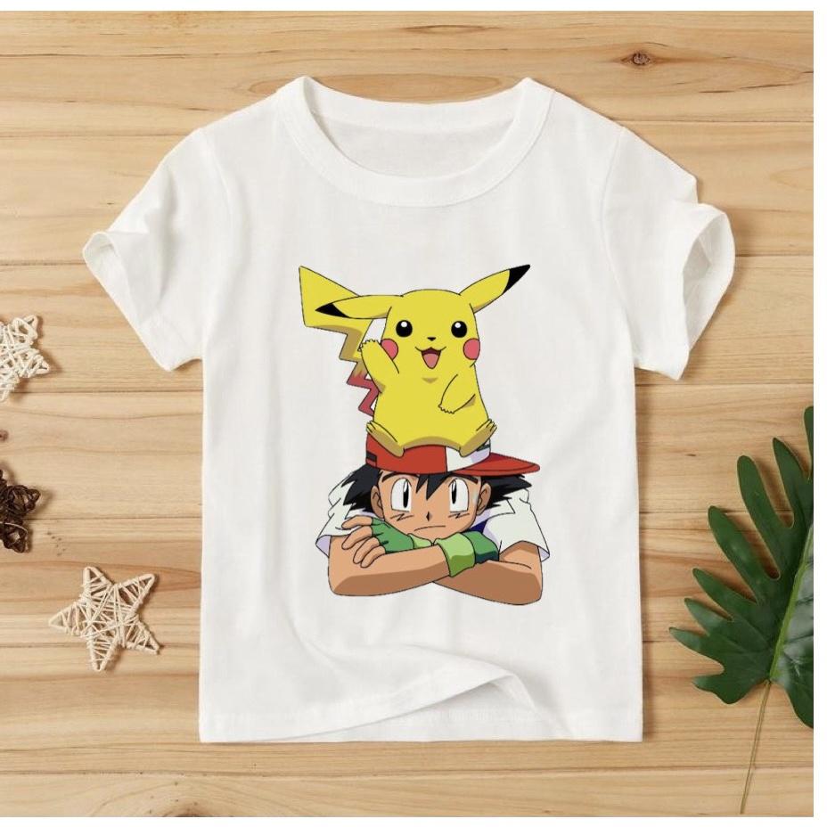 áo thun cho bé trai hình pikachu mát mẻ