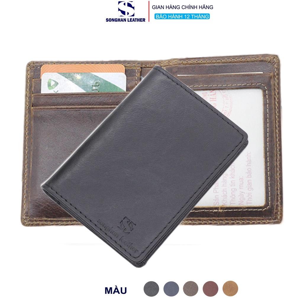 Ví Đựng Thẻ Card Holder Nam Nữ Songhan Leather WL01.Ví MiNi Da Bò Thật Cao Cấp Nhỏ Gọn Gập Đôi Nhiều Ngăn Thời Trang