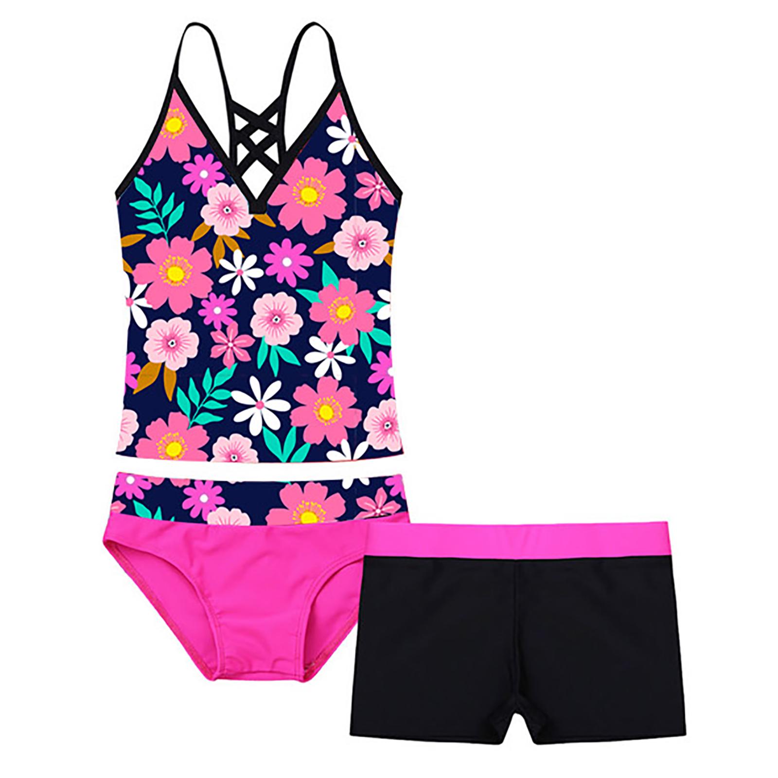 Trẻ Em Bé Gái Nữ, Có Trang Phục Tankini In Hoa Nữ, Có Bộ Đồ Tắm Bộ Áo Với Đáy Quần Short