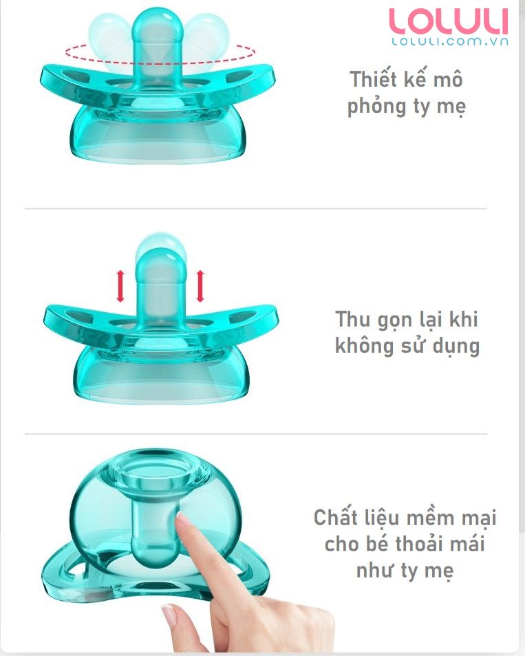 Ty giả cho bé gấp gọn Loluli - silicon cao cấp siêu mềm cho bé sơ sinh+