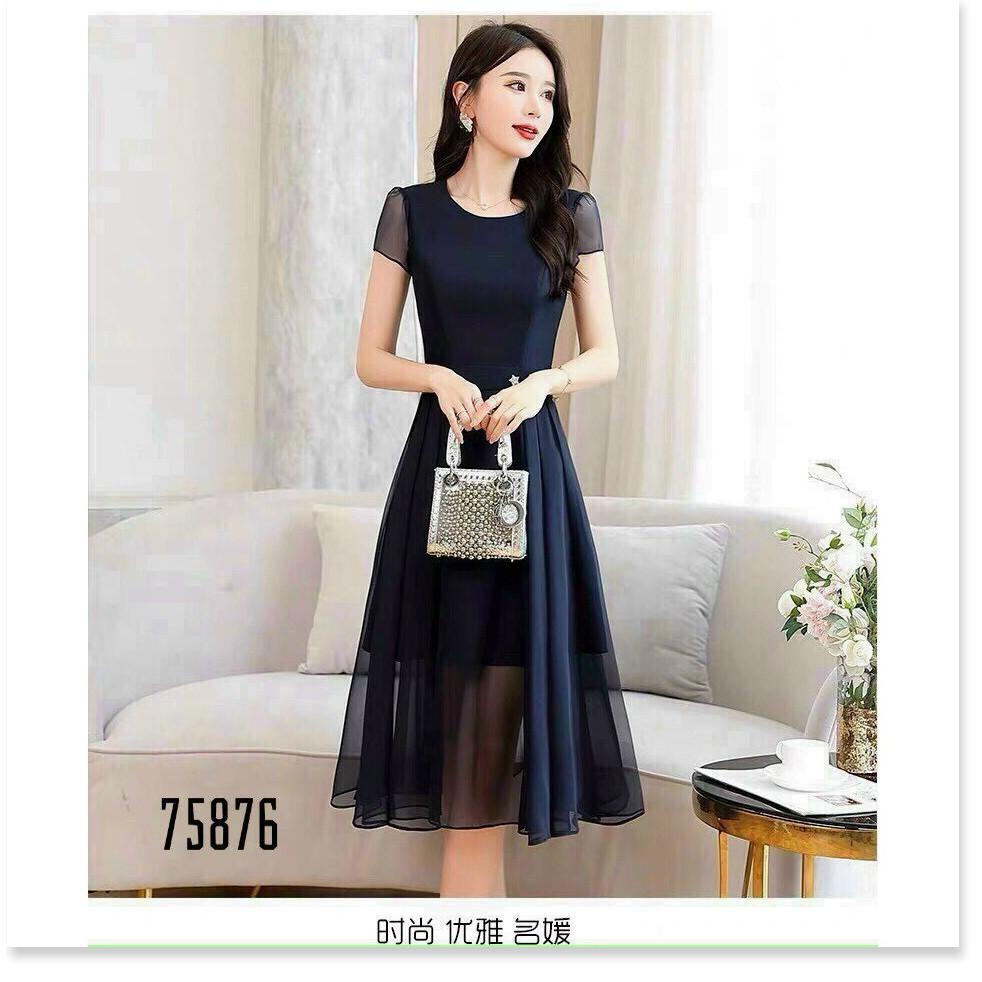 ĐẦM UMI NHÚNG TAY SIÊU XINH,THIẾT KẾ HỌA TIẾT TRƠN NHƯNG VÔ CÙNG SANG TRỌNG THỜI TRANG KING STORE