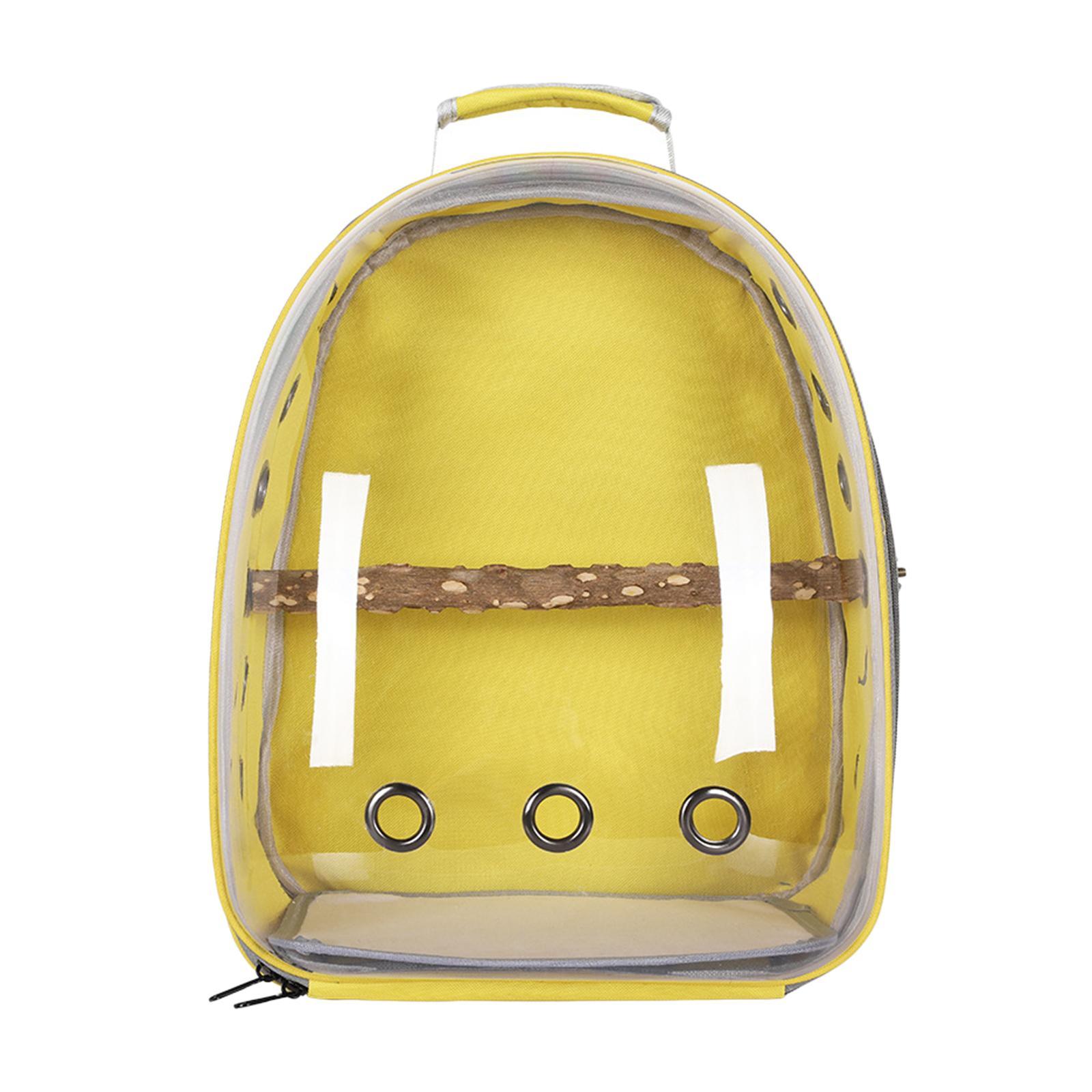 Bird Carrier Cage Shoulder Bag Pet Parrot Backpack Yellow