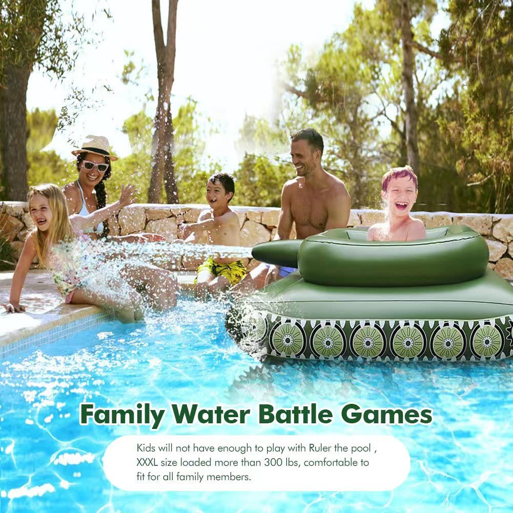 Phao Bơi Xe Tăng Bắn Nước Inflatable Tank Pool size lớn (160x110x60cm)
