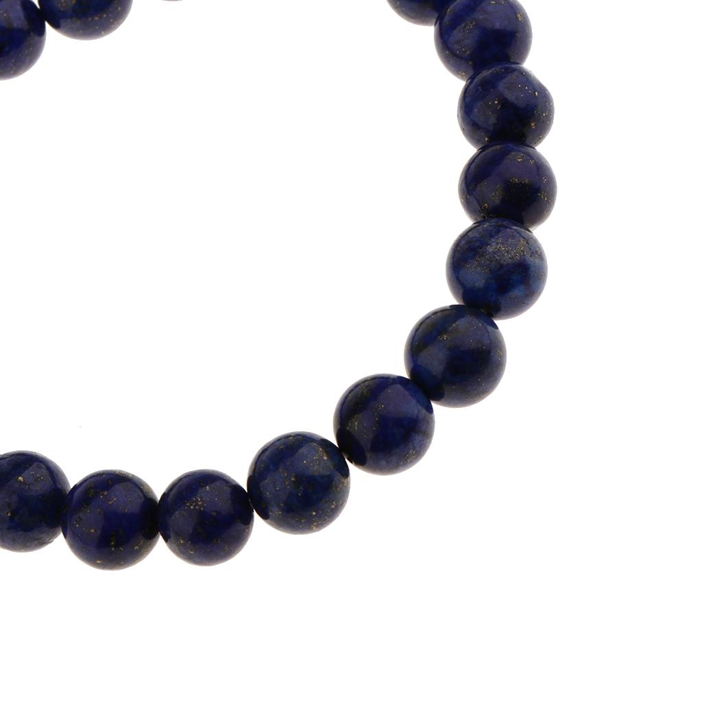 Natural Gemstone Stretchy Beaded Bracelet 8mm Round Lapis Lazuli Prayer Bead