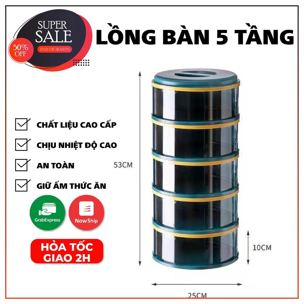 Lồng bàn giữ nhiệt 5 gấp gọn thông minh