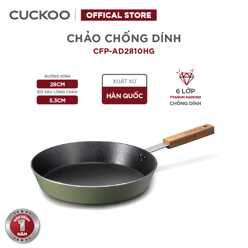 Chảo chống dính Cuckoo CFP-AD2810HG 6 lớp Titanium Diamond - Sử dụng tất cả các loại bếp (phi 28cm, sâu 5,3cm)