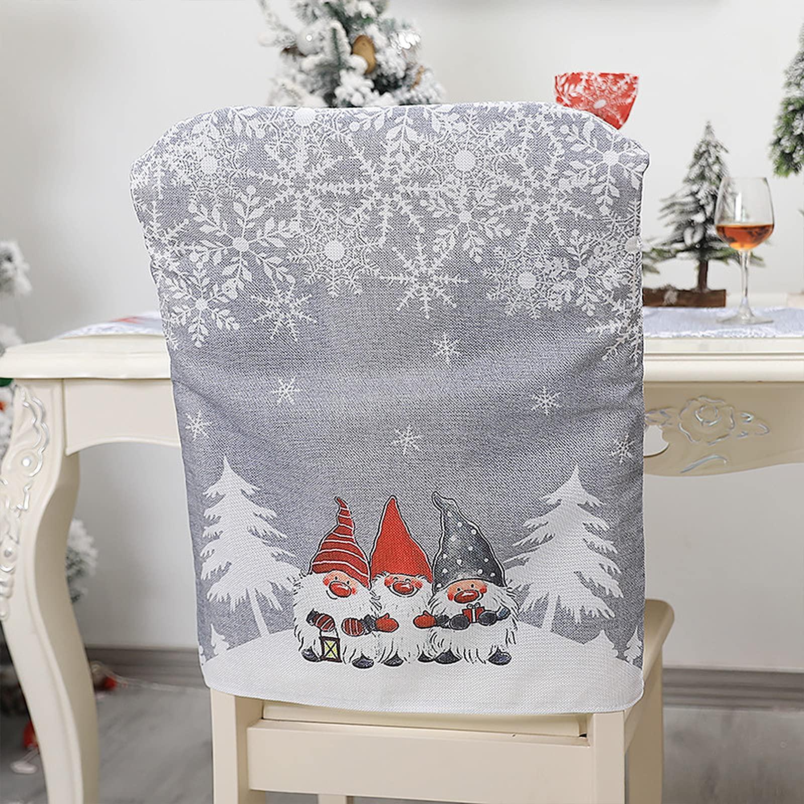 Trang trí bìa ghế Giáng sinh, 57*47 cm Bảo vệ phân có thể di động được in mẫu Giáng sinh Ghế Giáng sinh Back Back cho nhà, nhà bếp, tiệc tùng, nhà hàng
