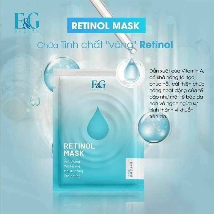 Mặt Nạ Tái Tạo Da Chuyên Sâu E&G Beauty Retinol Mask Hàn Quốc combo 3 hộp