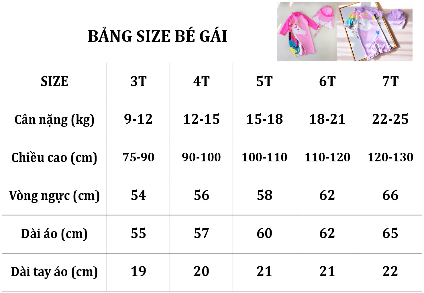 Đồ bơi bé gái liền thân họa tiết ngựa Kỳ lân size cho bé từ 9kg đến 25kg