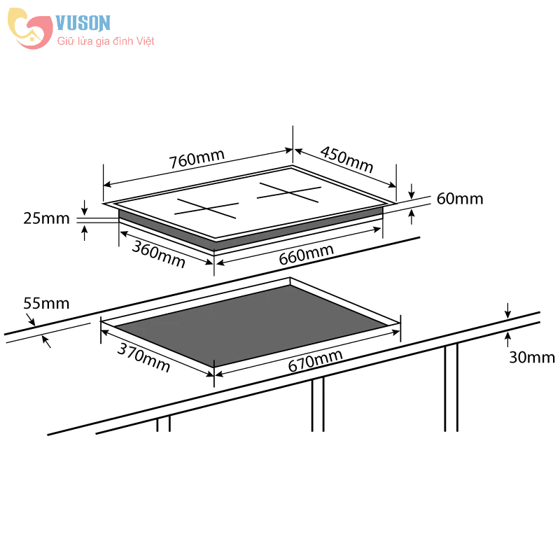 Bếp từ đôi Chefs EH-DIH889 - Hàng chính hãng
