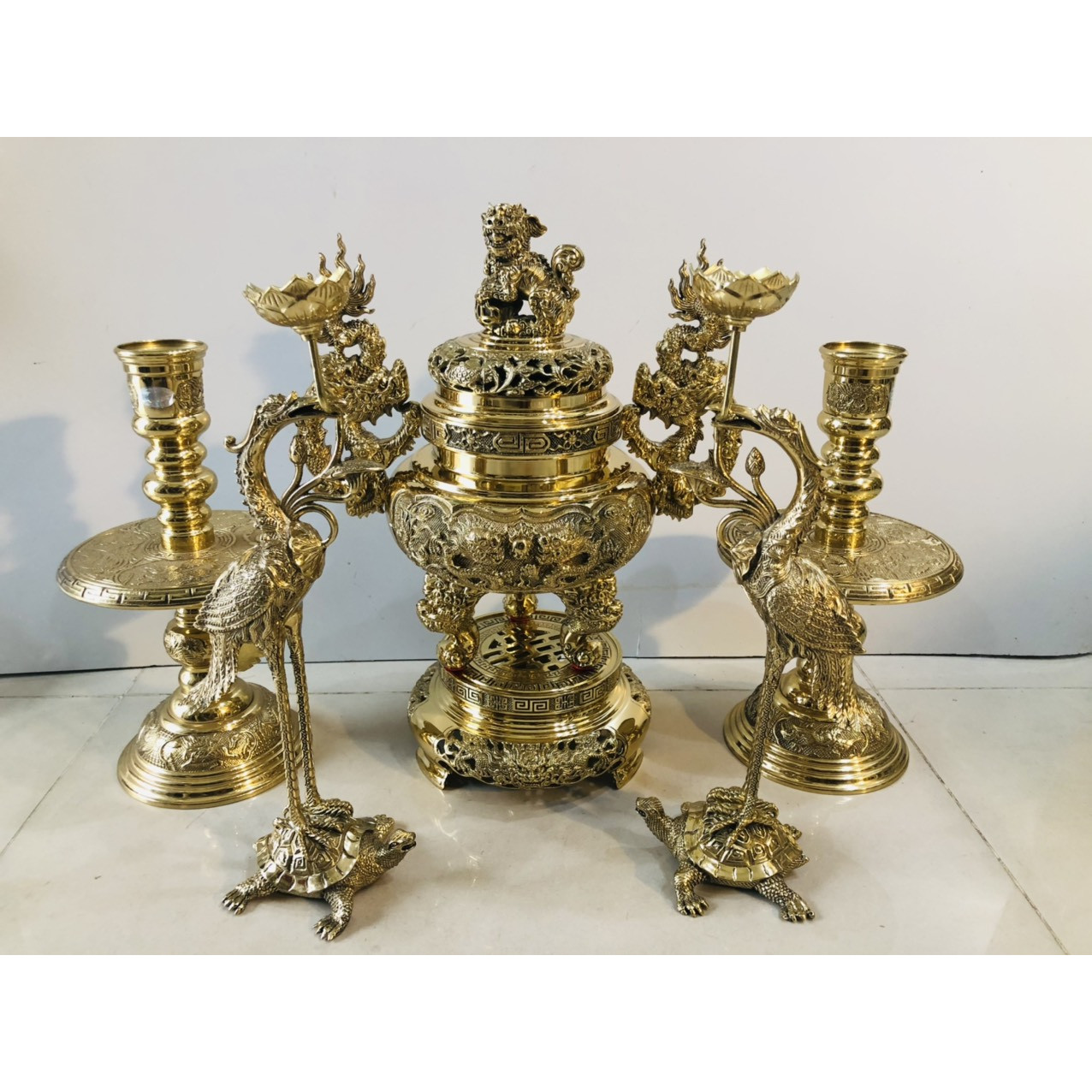 Bộ đỉnh ngũ sự cao 35cm