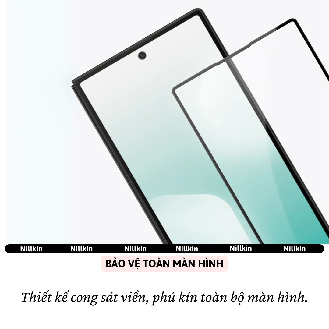 Miếng dán kính cường lực màn hình chống vỡ cạnh cho Samsung Galaxy Fold 6 / Fold 7 5G hiệu Nillkin CP+ Pro - Phủ Nano, vát cạnh 2.5D, mỏng 0.33mm, Chống Lóa, Hạn Chế Vân Tay - Hàng nhập khẩu