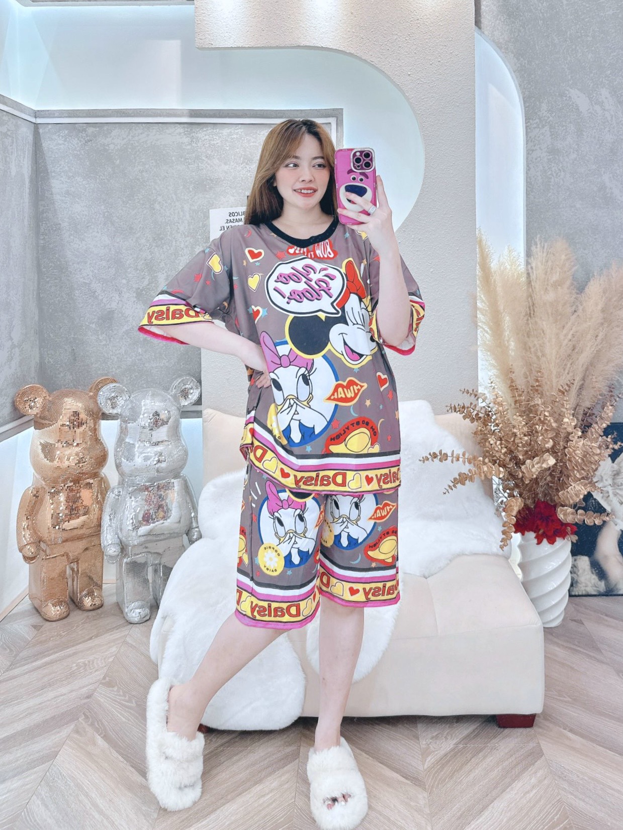 Đồ bộ bigsize lửng in 3D hoạt hình chất thun lạnh. Đồ bộ lửng bigsize. Đồ bộ thun lạnh bigsize. bobigsizelung2thunlanh