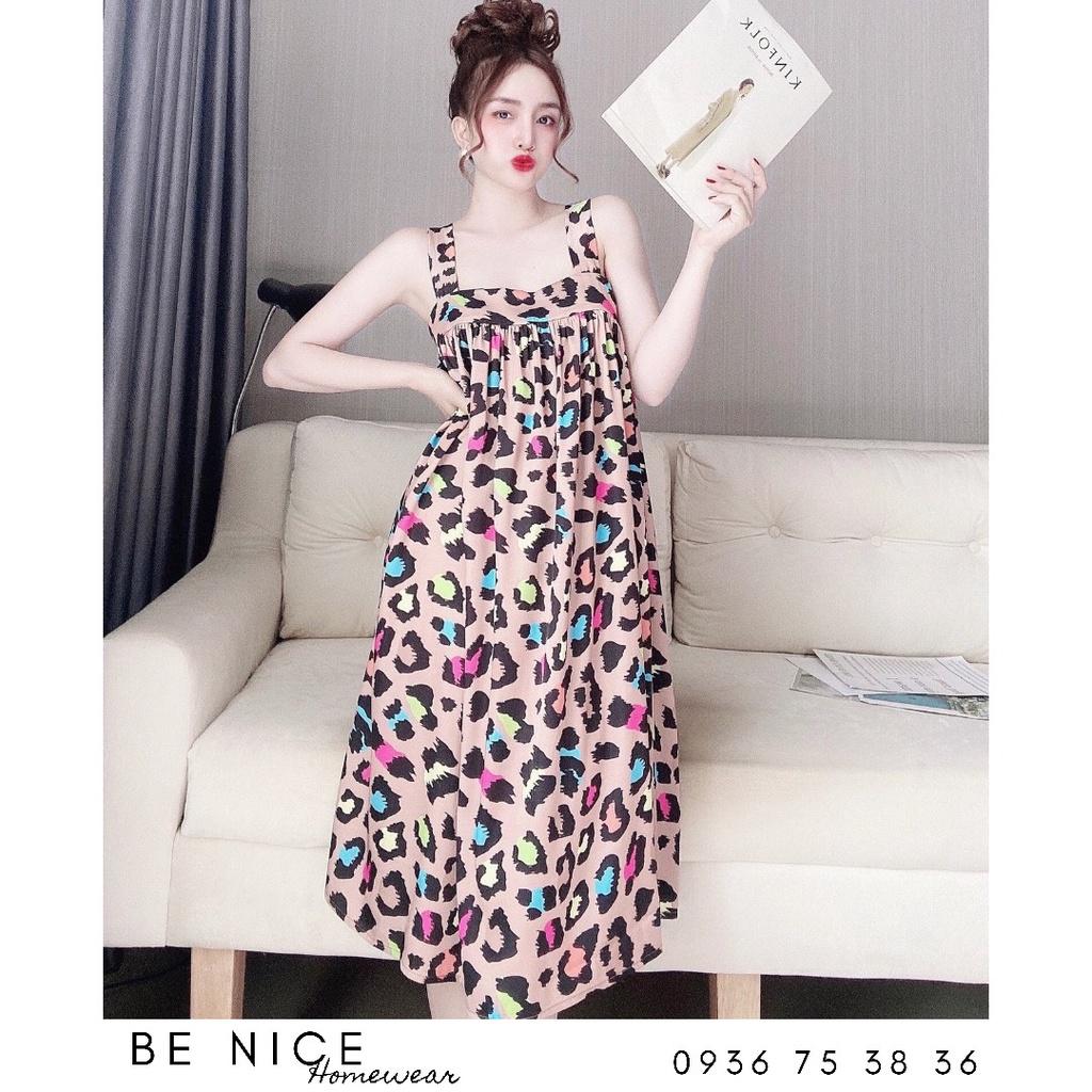 Váy dây bản to lụa latin nhiều họa tiết xinh xắn cho nàng diện thoải mái, Be Nice Homewear