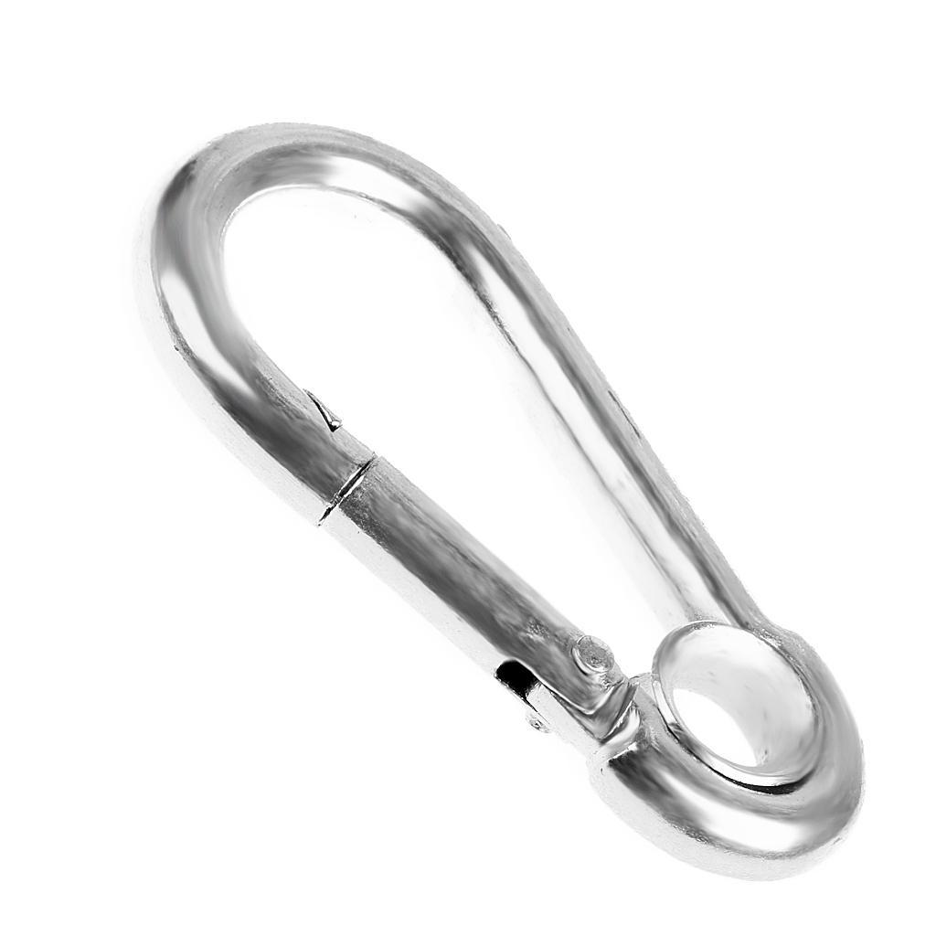 2x Outdoor Climbing Stainless Safety Hook Clip Locking Keychain Carabiner