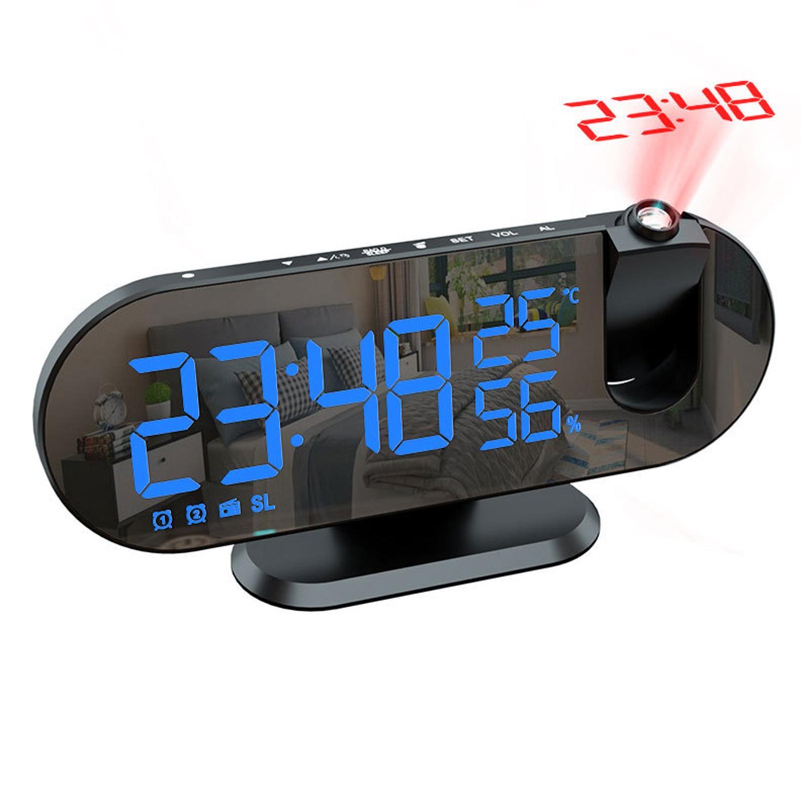 LED Digital Projection Alarm Time Clock Snooze Bedside