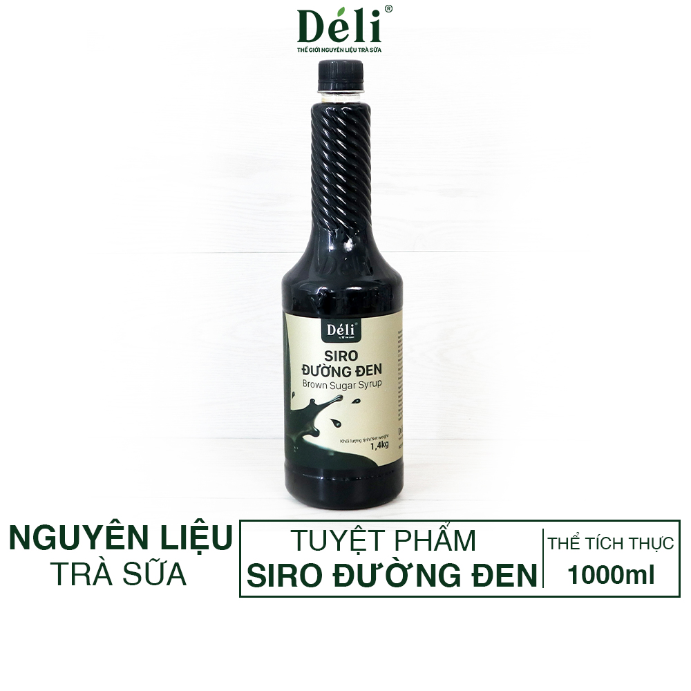 Siro đường đen Déli - 1 lít - đậm đặc, chuyên dùng pha chế trà trái cây, soda
