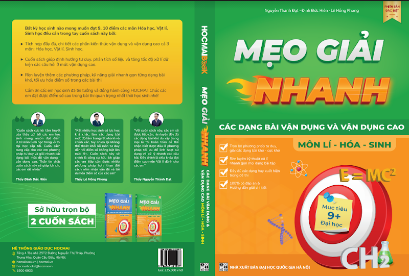 Sách - Mẹo giải nhanh các dạng bài vận dụng và vận dụng cao môn Lí – Hóa – Sinh