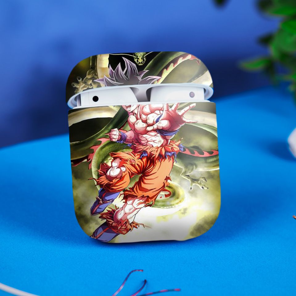 Miếng dán skin chống bẩn cho tai nghe AirPods in hình Songoku Dragon Ball - 7vnr034 (bản không dây 1 và 2)