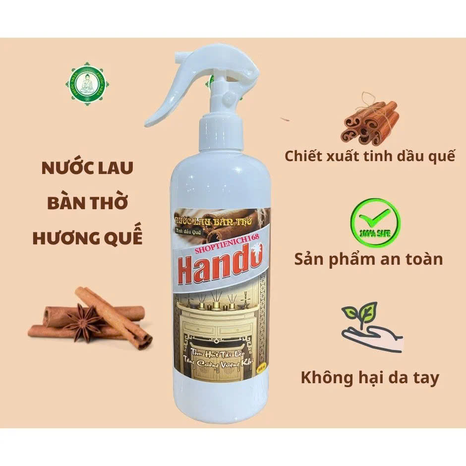 Combo nước lau bàn thờ + xịt lau chùi đánh bóng bàn ghế gỗ Hando