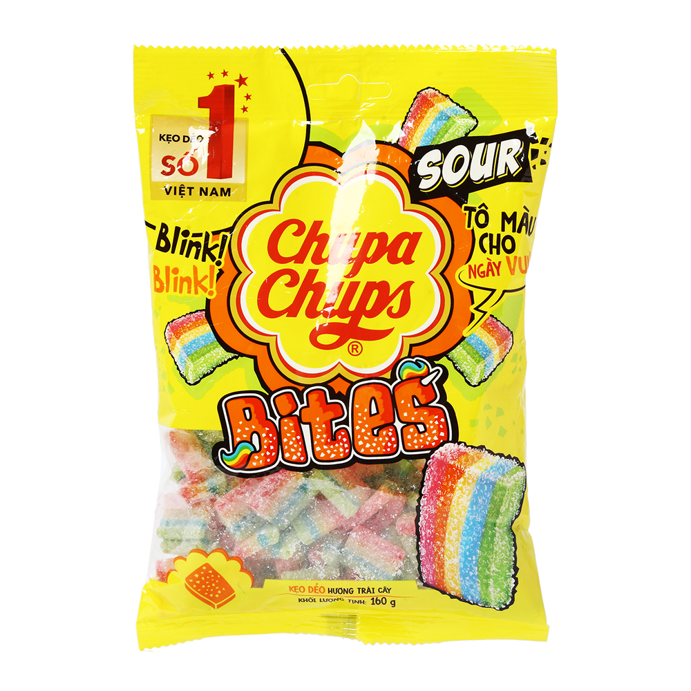 Kẹo Dẻo Chupa Chups Sour Bites Hương Trái Cây 160G