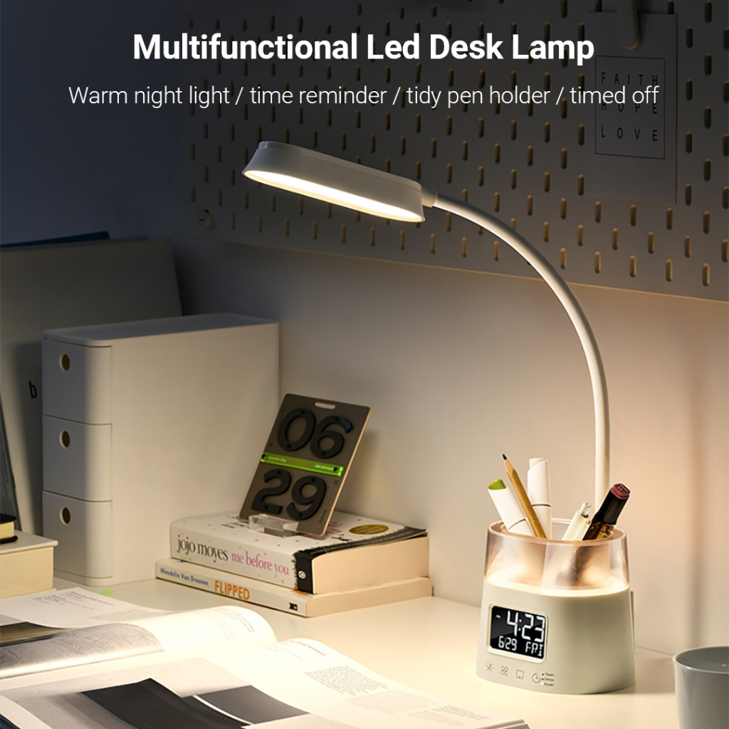 Đèn led Để Bàn xiaomi youpin 3Lilife 3 Cấp Độ Có Thể Điều Chỉnh Thời Gian Nhắc Nhở Và Tắt Kèm Hộp Đựng Bút Giá Đỡ