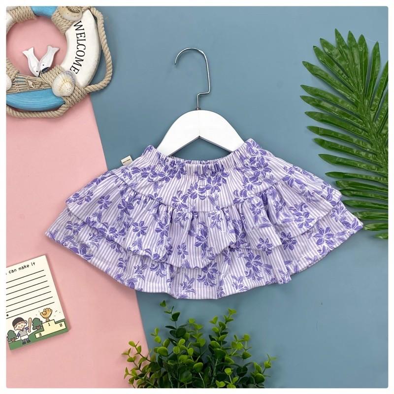 Chân váy cotton bé gái. Sz 1-10 từ 10-30kg, kiểu dáng 2 tầng, có quần bên trong