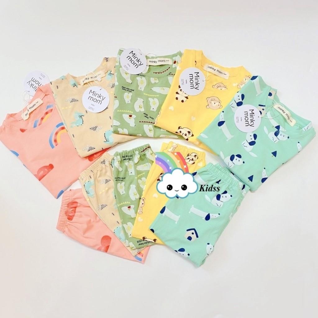 Bộ Cotton Dài Tay Cho Bé Bộ Thu Đông Dài Tay Minky Mom Cho Bé Trai Bé Gái Với Các Hình Thú Siêu Kute .