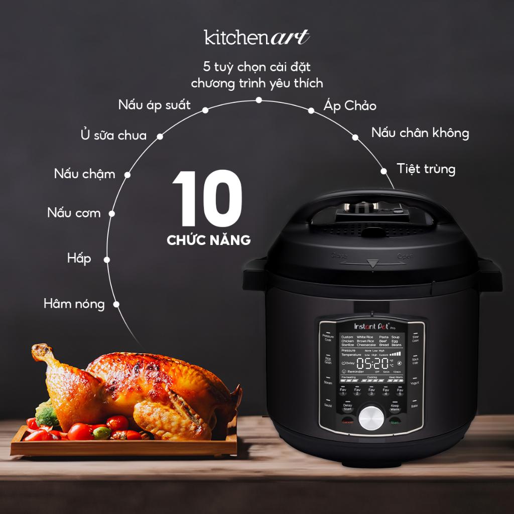 Nồi Áp Suất Điện Đa Năng INSTANT POT PRO 60 10in1 Dung Tích 5.7L, Bảo Hành 12 Tháng