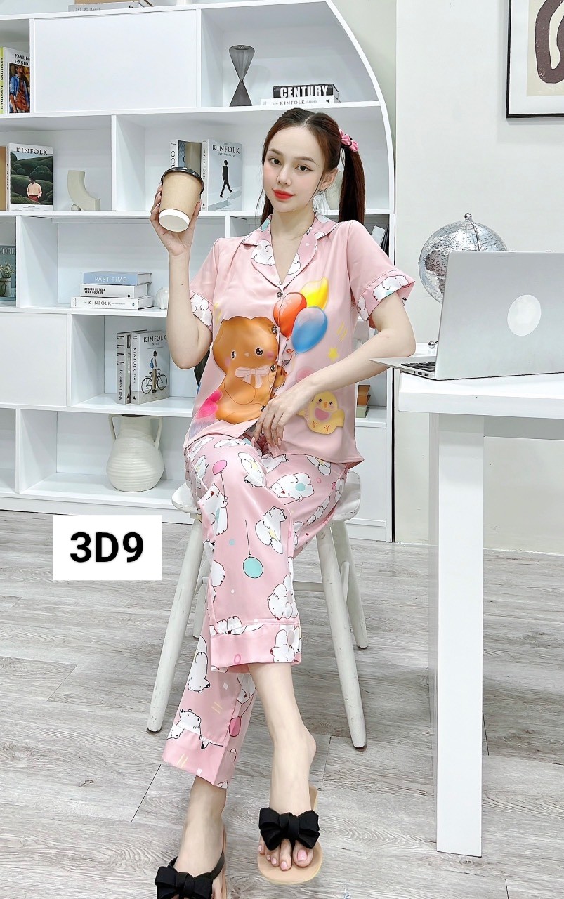 Đồ bộ nữ Lụa Mango (40-60kg) tay ngắn quần dài 3D9