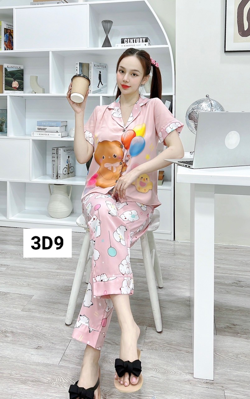 Đồ bộ nữ Lụa Mango tay ngắn quần dài 3D9