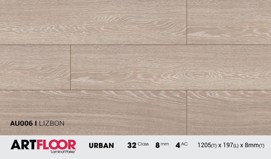 Sàn Gỗ Công Nghiệp  Artfloor AU006 - Urban - Lizbon - 8mm - AC4