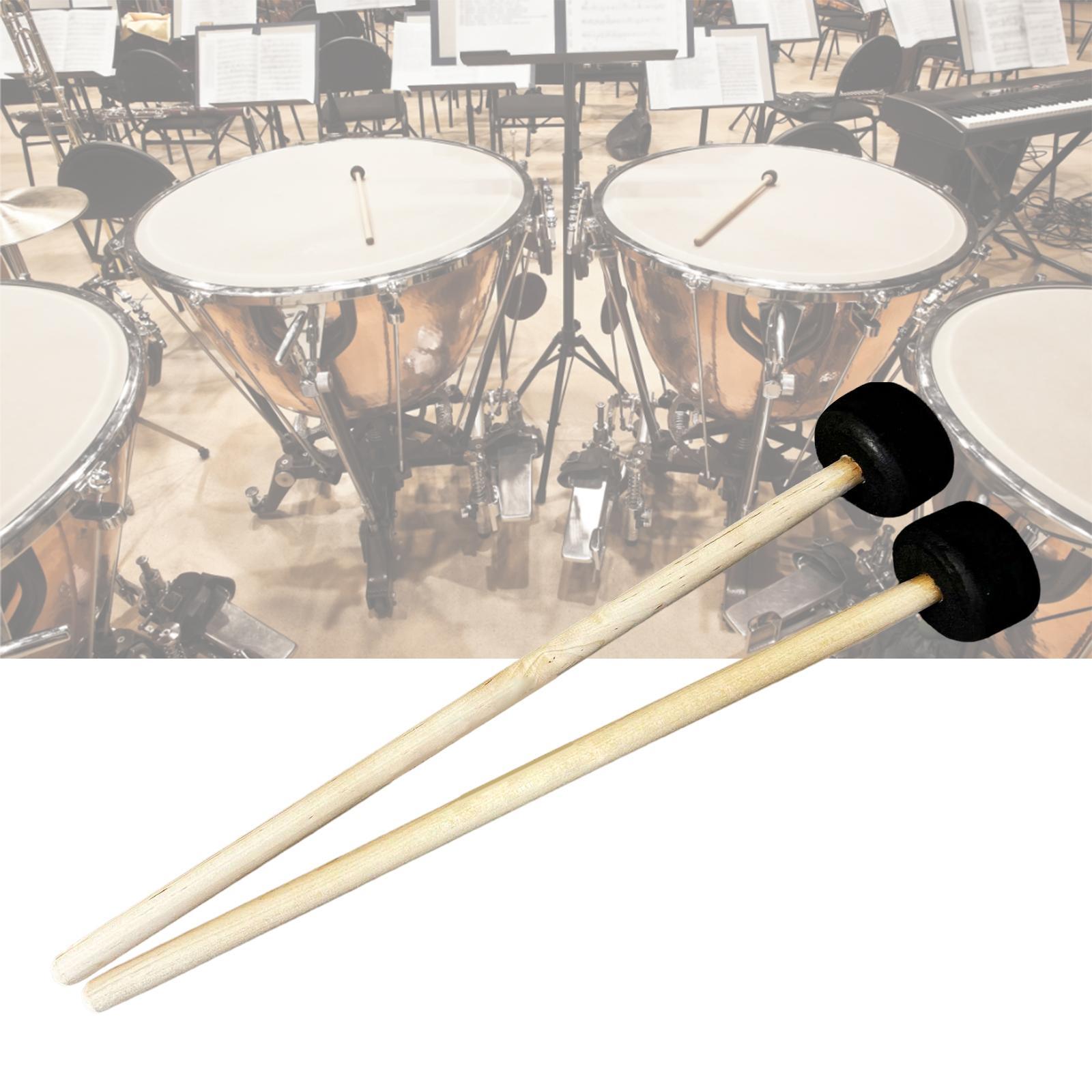 2Pcs Drumsticks Percussion Accs Multipurpose Wear Resistant for Hand Drum Black