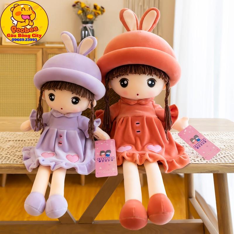 Gấu bông Búp Bê Váy Nhung Tim Đủ Size Cao Cấp