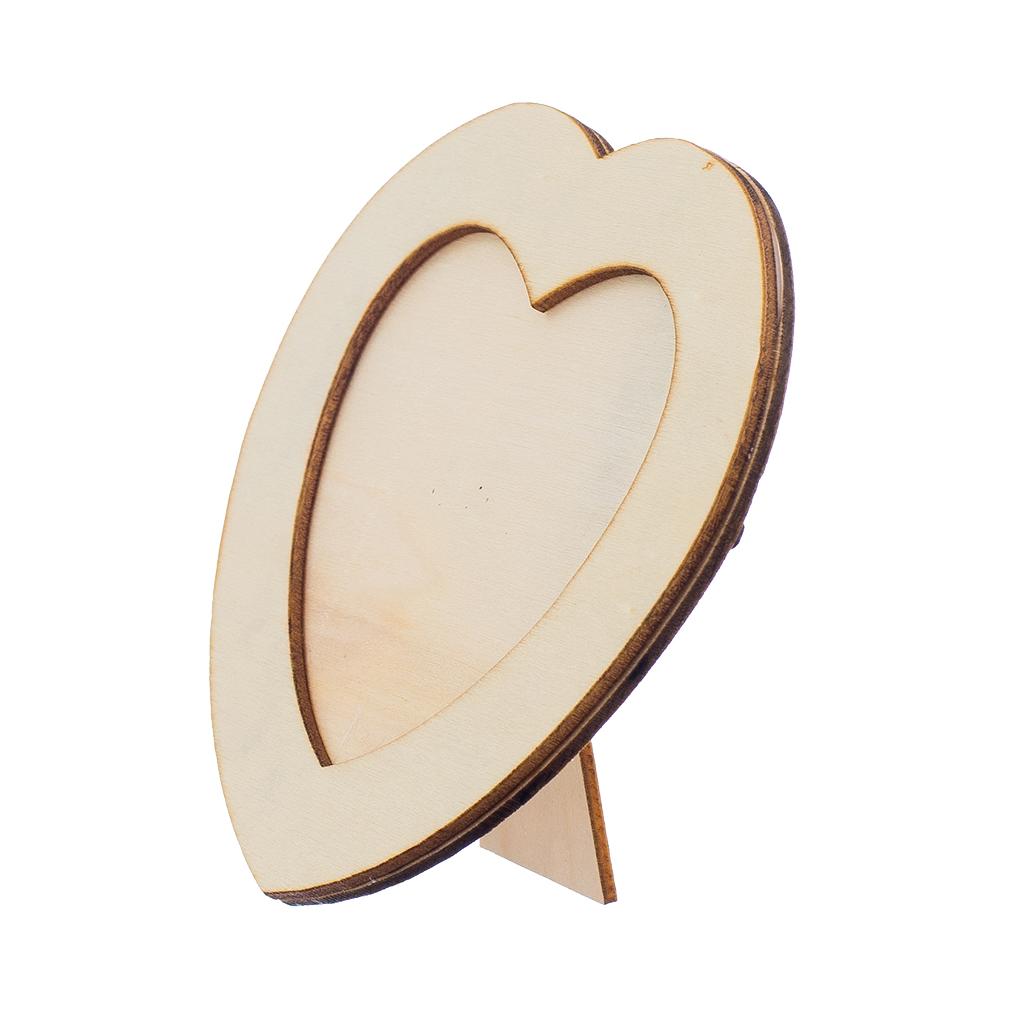 Wooden Unfinished LOVE HEART Photo Frame DIY Picture Frame Art Kids Craft