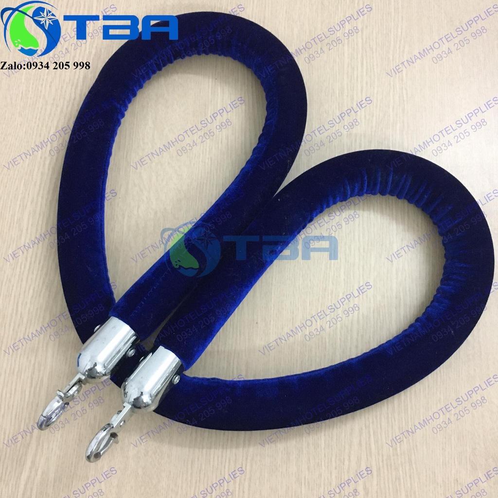 Dây nhung màu xanh thẫm cho cột trụ chắn inox