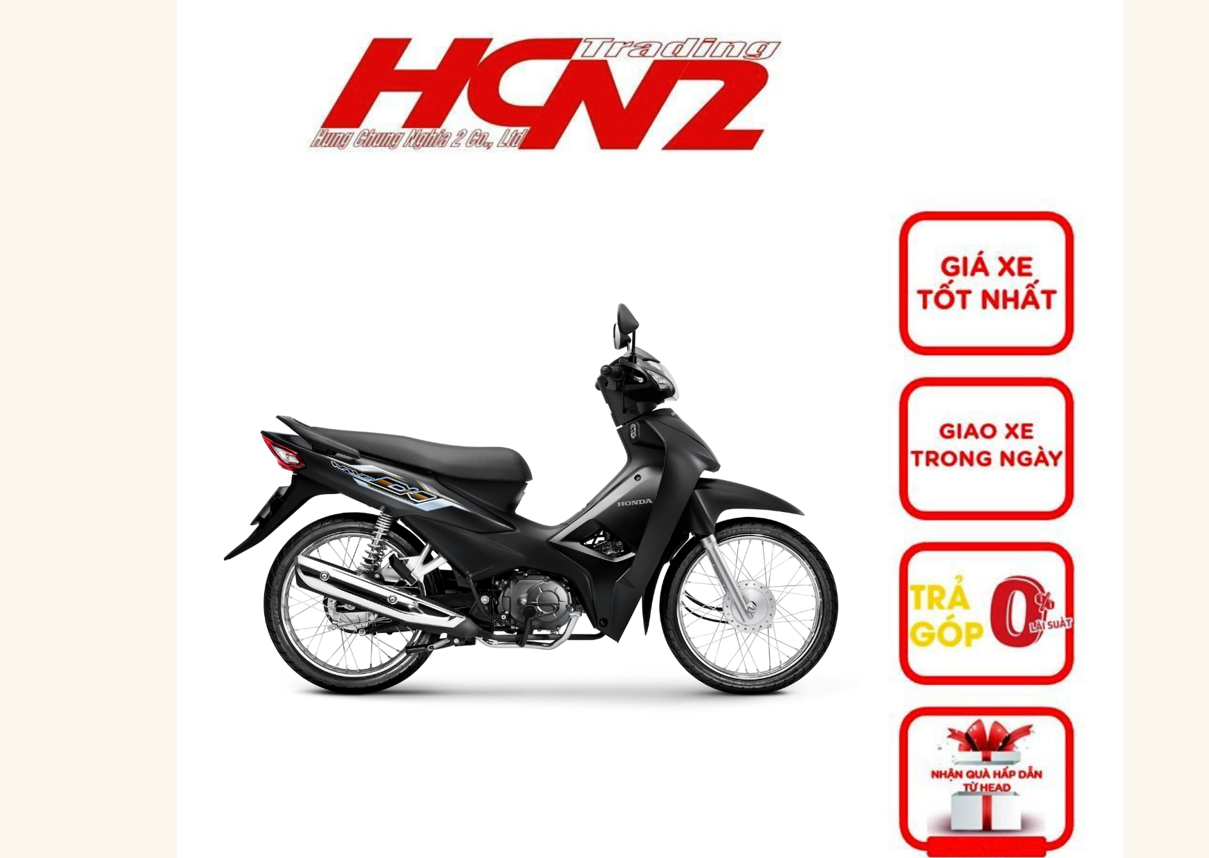 XE MÁY WAVE ALPHA ĐEN MỜ 110CC