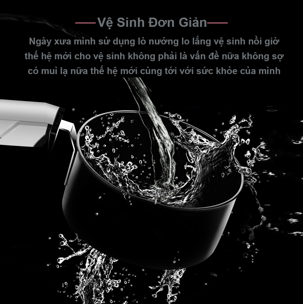 Nồi Chiên Không Dầu 5L Dung Tích Nồi 5L Lớn Chỉnh Cơ Nút Xoay Chỉnh Nhiệt Độ Và Thời Gian Mẫu 2020