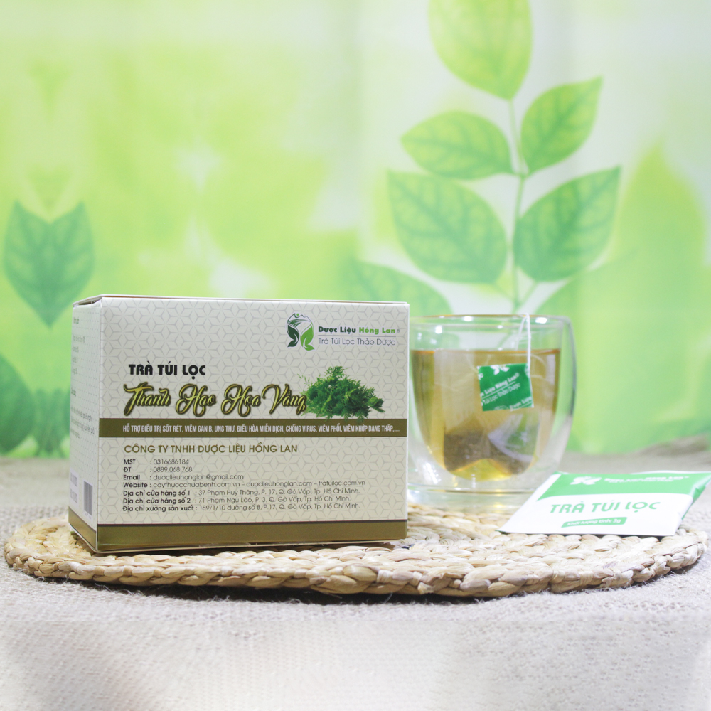 Trà Thanh Hao Hoa Vàng túi lọc hộp 60g Dược Liệu Hồng Lan - Hỗ trợ điều trị sốt rét, Viêm Gan B, ung thư, điều hòa miễn dịch, chống virus, viêm phổi, Viêm khớp dạng thấp,....