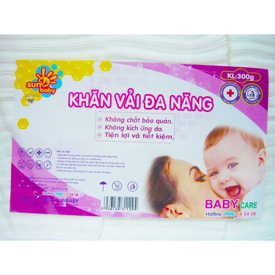 Combo 3 Bịch Khăn vải khô đa năng - Sunbaby