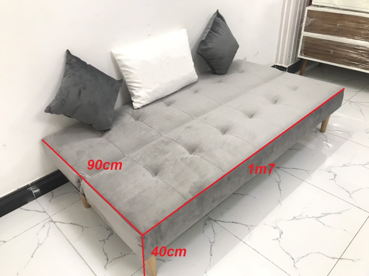 Bộ ghế sofa giường 1m7x90 sofa phòng khách linco13 salon, sopha