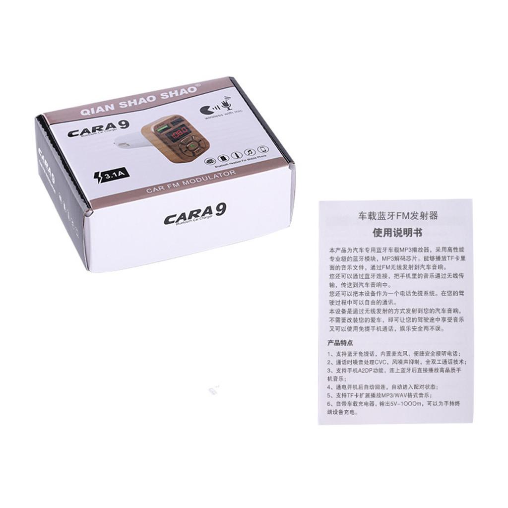 Bluetooth Car Charger 3.1A Fast Charge Card FM Car Bluetooth MP3 Transmitter