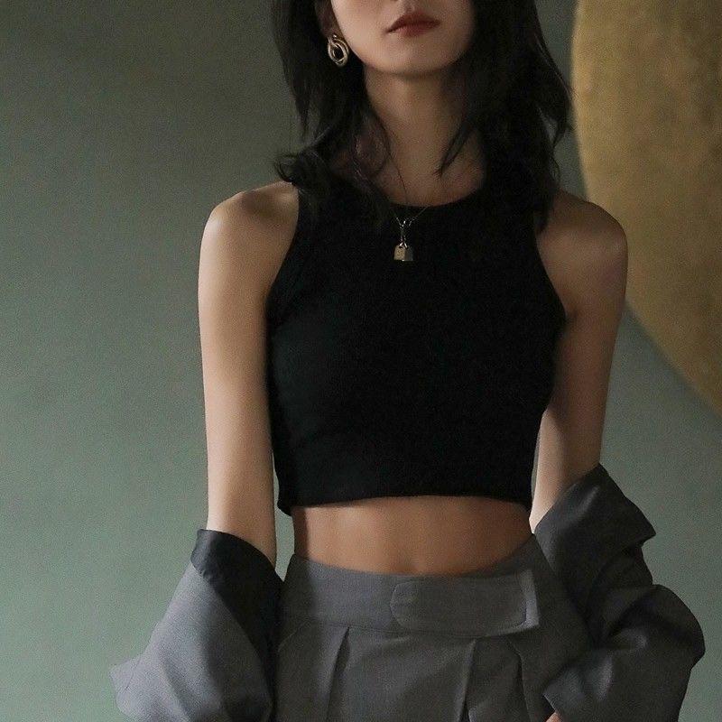 Áo 3 Lỗ Croptop Tank Top Nữ Màu Đen Trắng Be Không Tay Sát Nách Cổ Tròn Chất Cotton Siêu Co Dãn Thấm Mồ Hôi Loại 1 QC