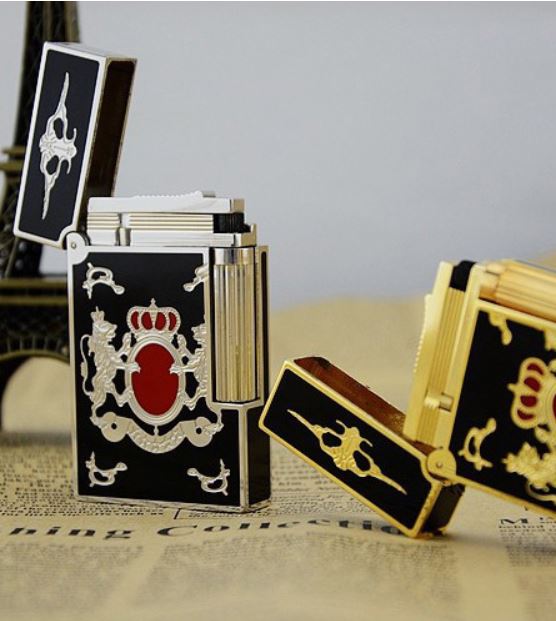 Vỏ Hột Quẹt Bật Lửa  Upon D13 Họa Tiết Sơn Mài Vương Miệng Hoàng Gia - Dùng Ga Đá Cao Cấp
