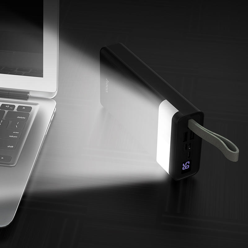 Pin sạc dự phòng Hoco J73 Powerful 30000mAh 2 cổng input, 3 cổng output, tích hợp đèn pin siêu sáng