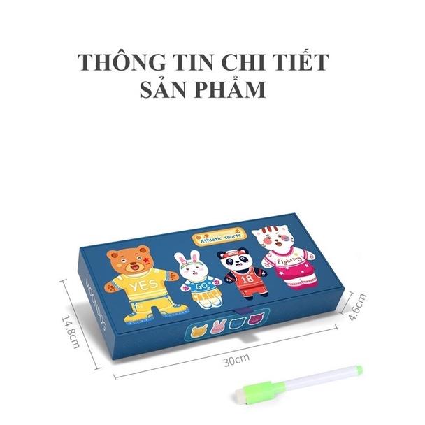 ĐỒ CHƠI GHÉP HÌNH GẤU THAY ÁO CÓ NAM CHÂM GIÚP BÉ PHÁT TRIỂN TƯ DUY