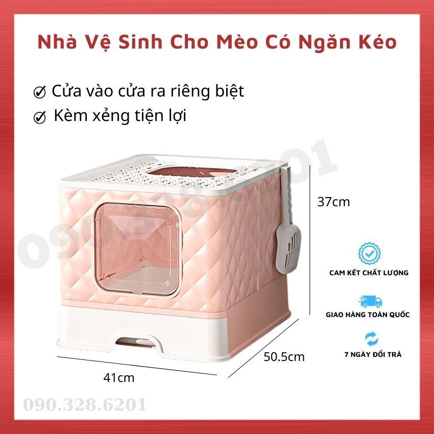 Nhà Vệ Sinh Cho Mèo Di Động Gấp Gọn Được, Bồn Vệ Sinh Cho Mèo Có Ngăn Kéo Kèm Xẻng