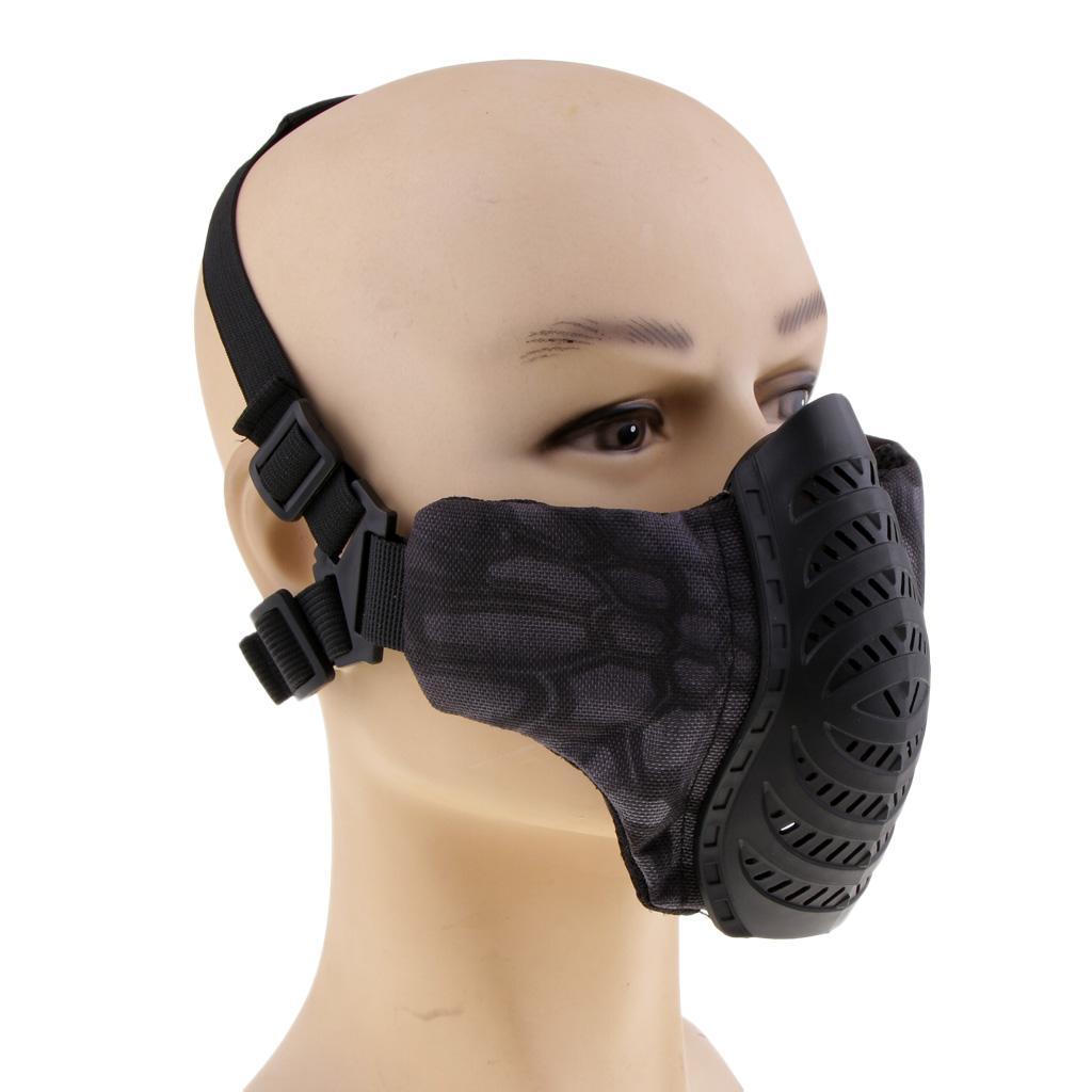Foldable Half Face Mesh Mask Army Style Comfortable Adjustable Lower Face Protective Mask