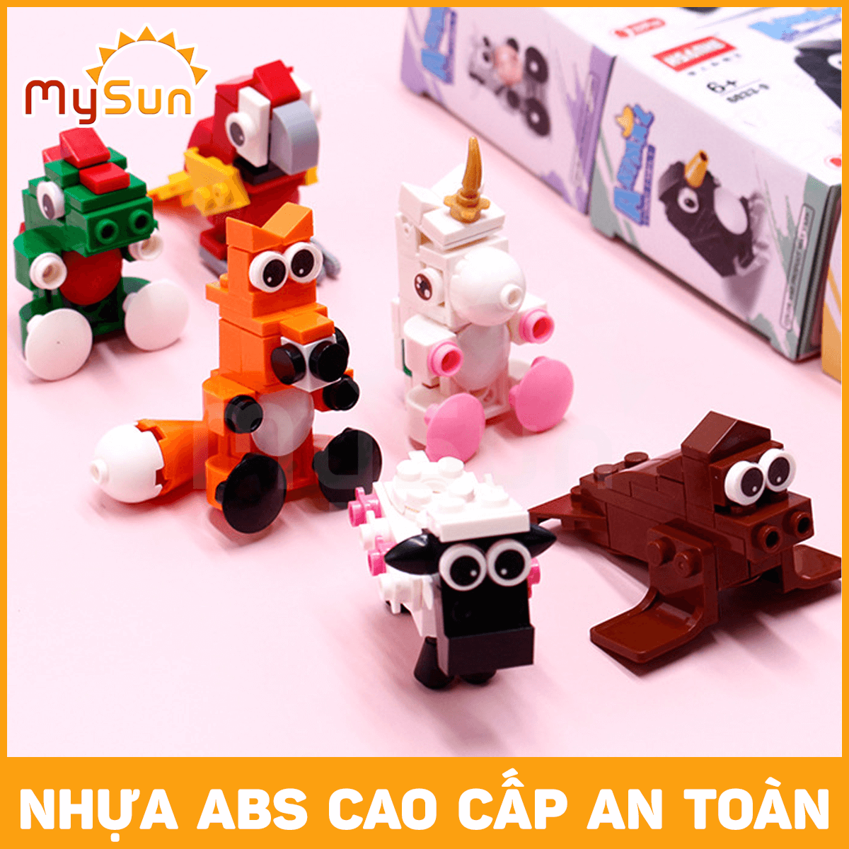 Bộ đồ chơi lắp ráp xếp ghép mô hình thành phố, con vật đơn giản cho bé trai, gái giá rẻ